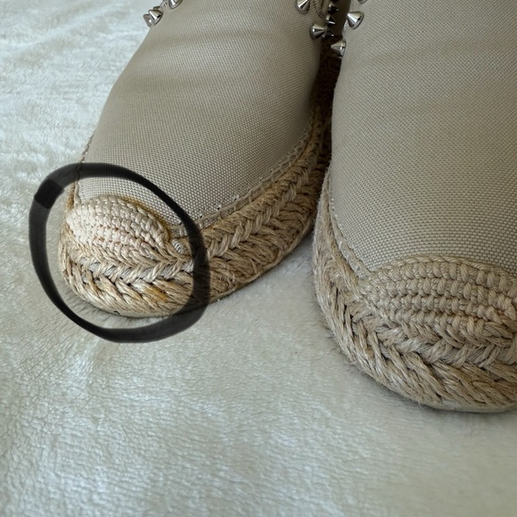 Christian Louboutin Spike Beige Espaboat Espadrilles Flat Shoes size 40 - Picture 9 of 14